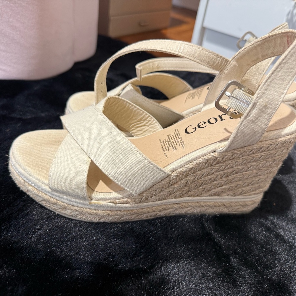 George Women's Beige Wedge Sandals